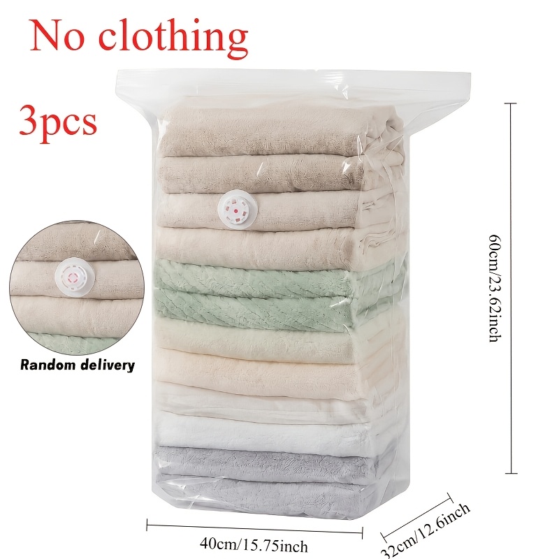 TEMU 3pcs New Cube Reusable Space-saving Compression Bag Set - Large Vacuum Sealing Bag - Ultra-large Capacity 3d Rolled-up Vacuum Bag - No Air Pump