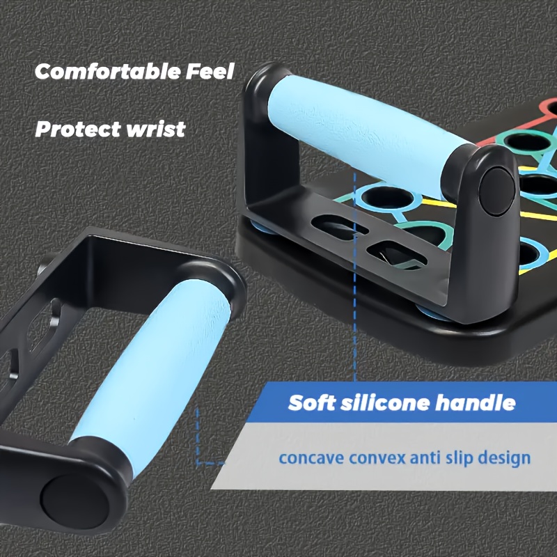 Multifunctional Folding Push-Up Board, Chest Muscle Training Auxiliary Equipment, PP Material - No Charging Required, Portable Home Fitness Equipment, Suitable for Full Body Exercise, Push-Up Bar, with Resistance Band, Home Gym Push-Up Bar, Floor-Type Push-Up Handle, Professional Strength Training Equipment, Professional Training Kit, Foldable Push Bar And Resistance Band, Home Fitness Equipment, Chest And Arm Muscle Training, Strength Training