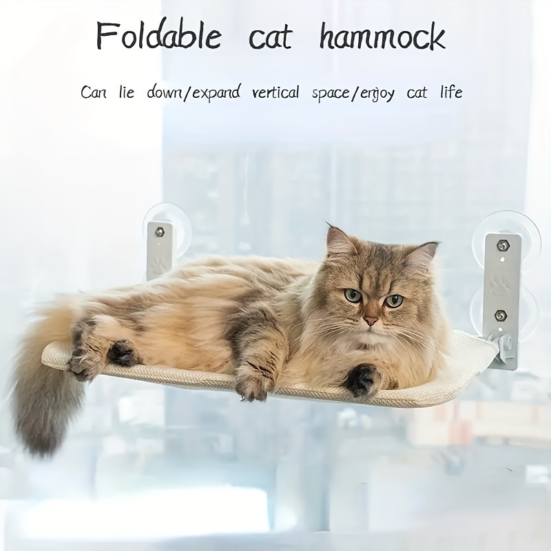  JinRui-T Hamaca para gatos para ventana, ventana de gato,  percha para ventana de gato para interiores con ventosas, hamaca para  ventana de gato, ahorro de espacio, asiento de ventana para gatos