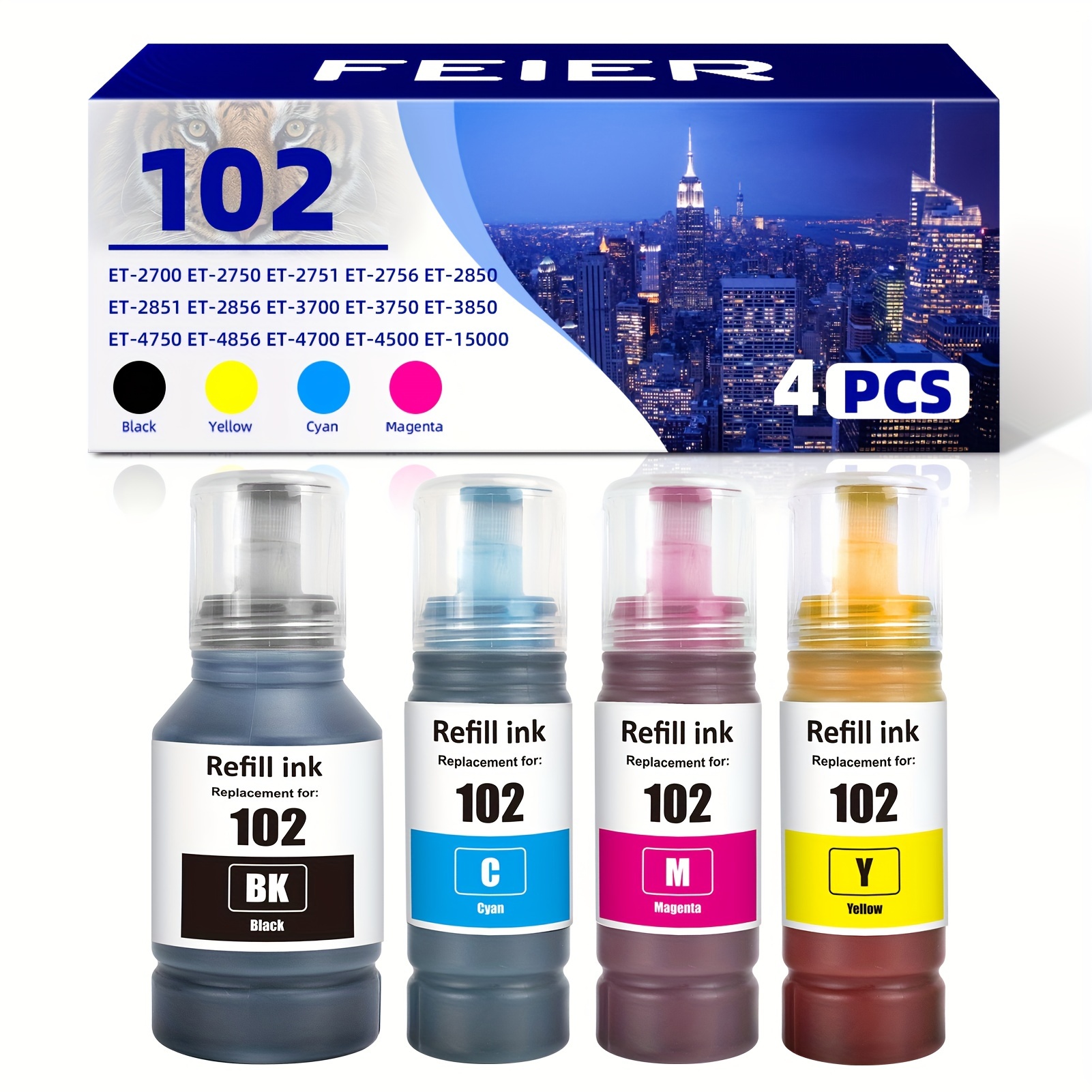 Printers Jack Compatible 502 T502 Refill Ink Bottles Replacement