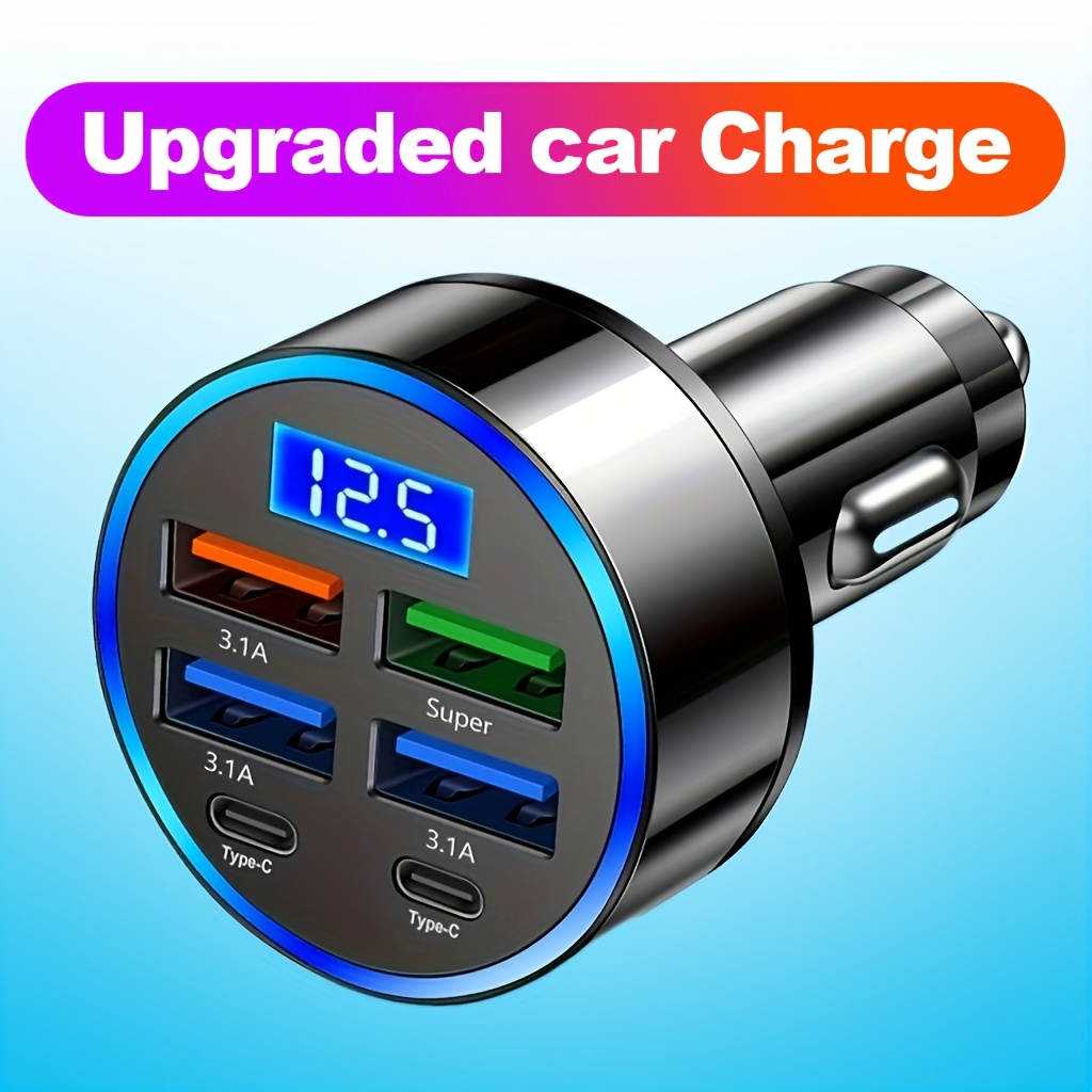 Upgraded 6-in-1 Car Charger, Dual USB Ports, Car Power Socket, and... product image 2
