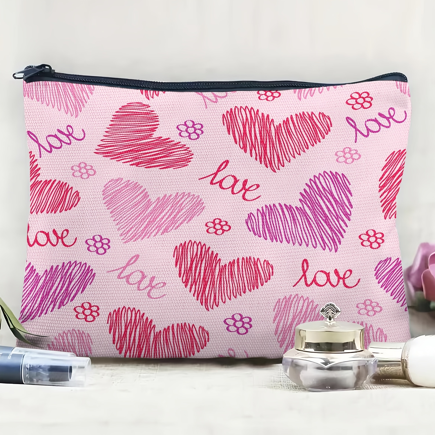 

Chic Print Makeup Bag - Zippered Pouch For Cosmetics, , & Pencils - Perfect Teacher Or Friend Gift