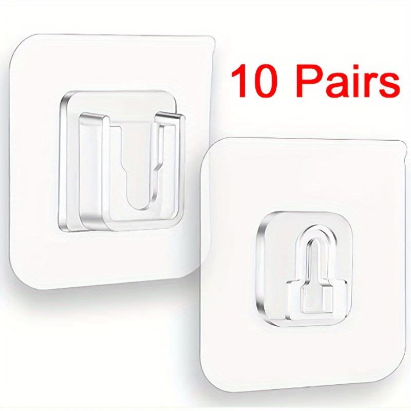 2/5/10 Pairs No-drill Snap Hooks, Double-sided Adhesive Fasteners, Heavy-duty Suction Cup Hooks, Utility Hooks