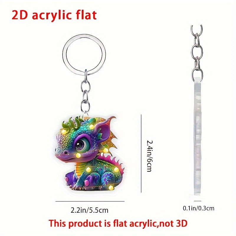 

1pc Cute Colorful Light Dragon Key Chain