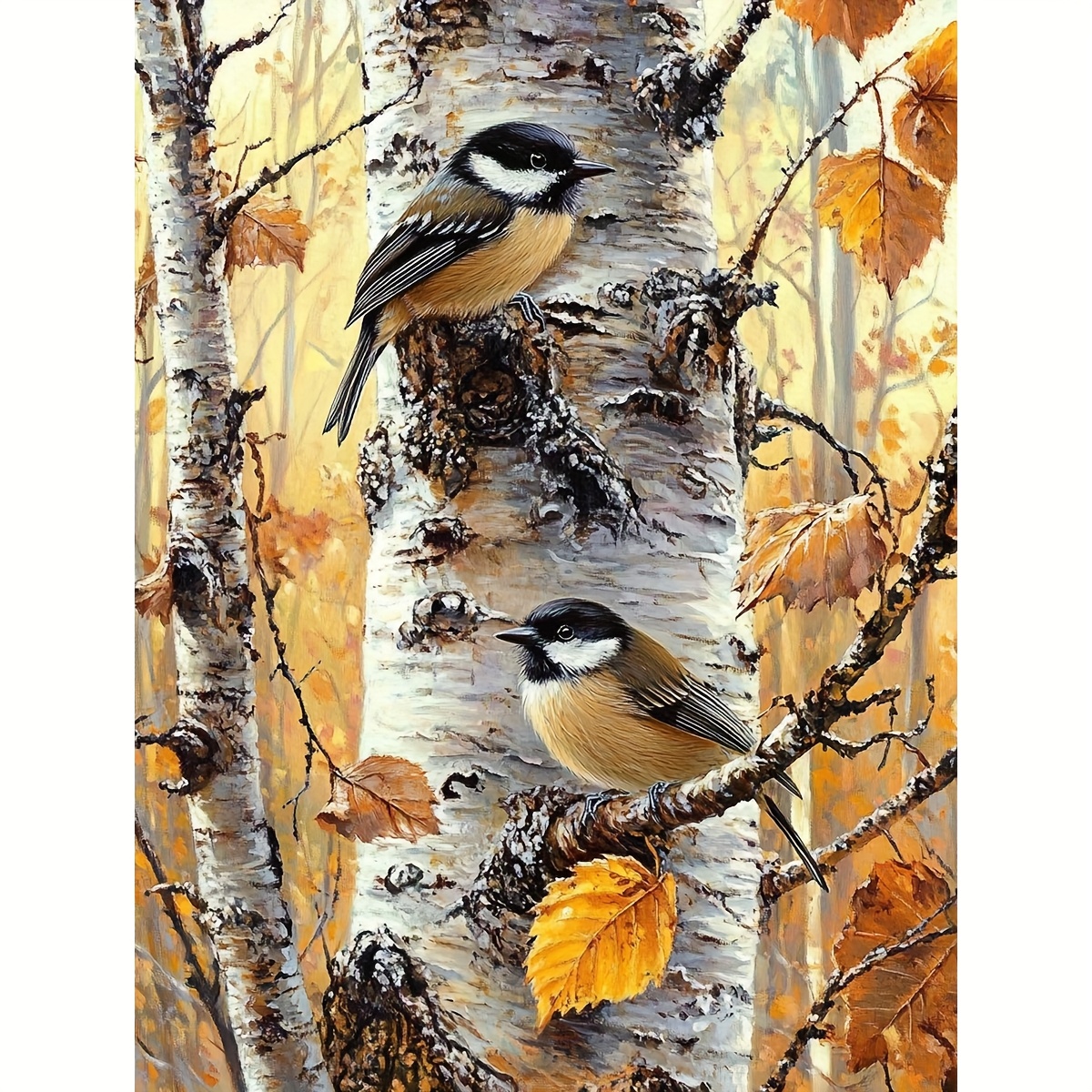 TEMU JOZYSH 1 pièce cadre 30 * 40 cm/11,8 * 15,7 po, Oiseau sur , Kit de point de croix imprimé à faire soi-même 11CT/14CT, Convient pour un ensemble