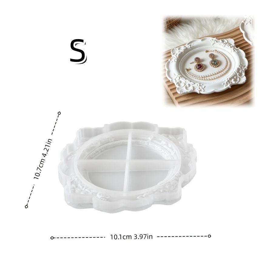 TEMU Stampo Liquido in Resina, 2 Stili Opzionali 3D Stereoscopico Simulazione Retro Vassoio Stampo in Silicone, Resina Epossidica Silicone, Cemento