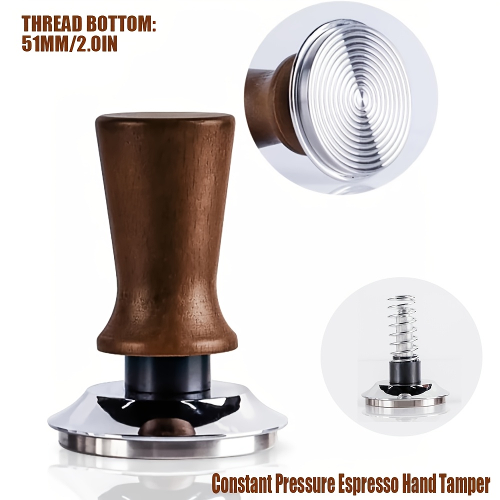 Image of 51mm/58 Mm Espresso Hand Tamper, Calibrated Spring Tamper With Stainless Steel Ripple Base, Self Leveling Espresso Hand Tampers, Espresso Additions