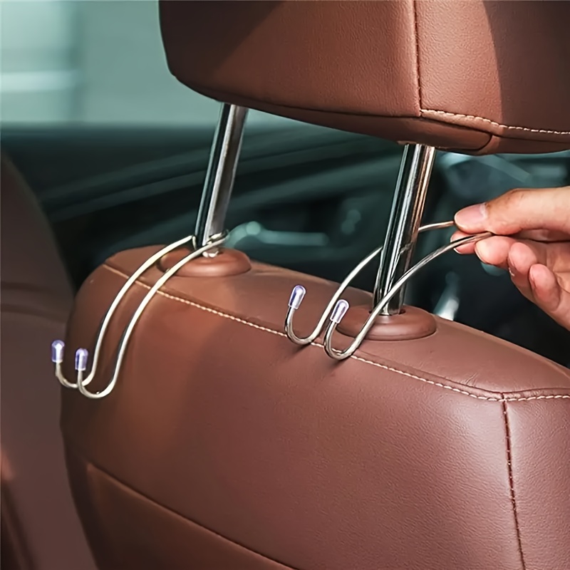 

8 Hooks/pack 4pcs / 4 Hooks/pack 2pcs Car Seat Hook Automatic Hidden Rear Seat Headrest Hanging Rack, Used For Handbag Shopping Bag Jacket Storage Clothes Hanger, Car Accessories Hook Organizer