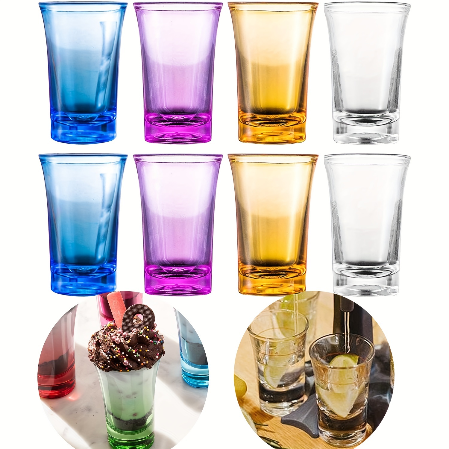 

Set, 4 Colors Colored Acrylic Plastic Shot Glasses Perfect For Shot Dspenser, Bars, Parties, All Liquor, Cocktails And Family Game Night, Colorful Plastic Shot Glass