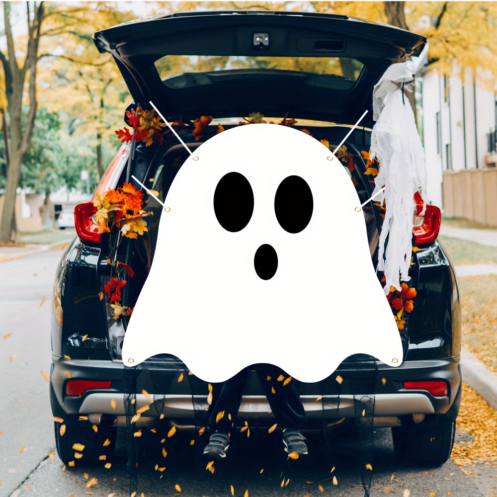 

Spooky Car Trunk Decoration - 51.2" X 51.2" Polyester Banner, Party & Home Haunted House Decor