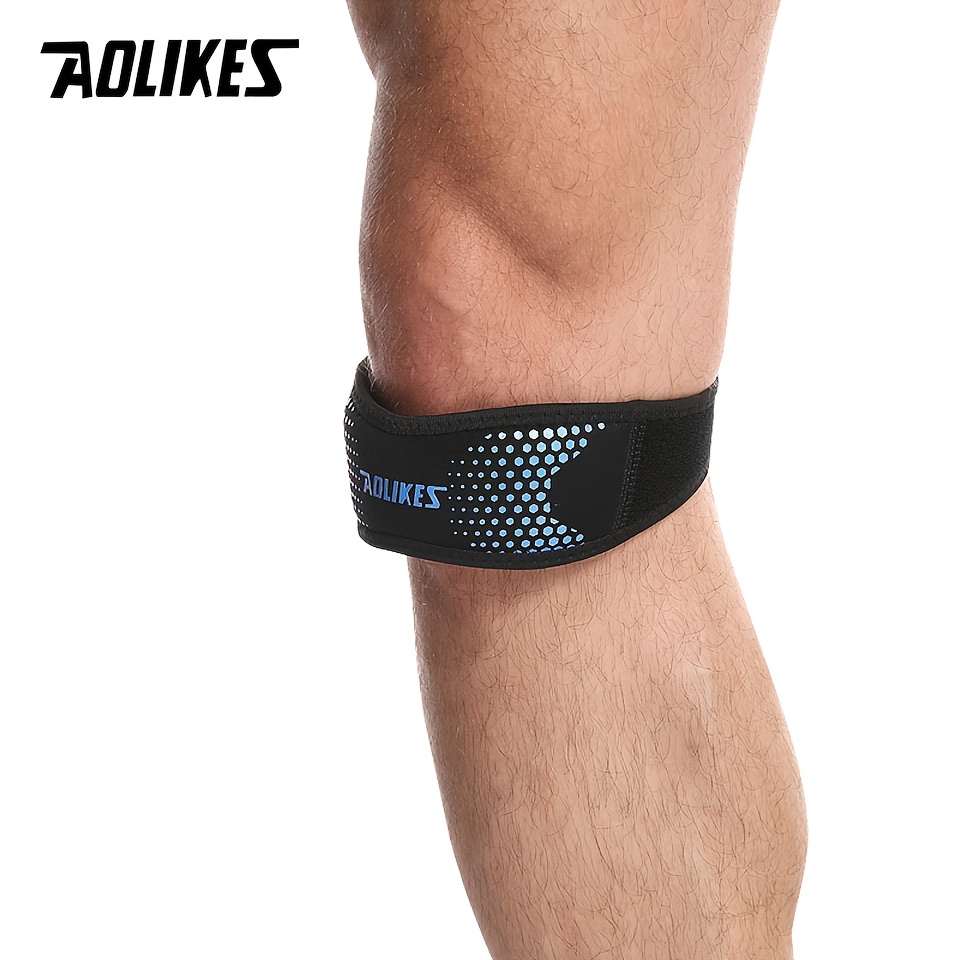 1pc Aolikes Adjustable Patella Knee Brace, Knee Support With Adjustable Compression Strap, Hinged Stabilization For Running, Basketball, Hiking, Volleyball