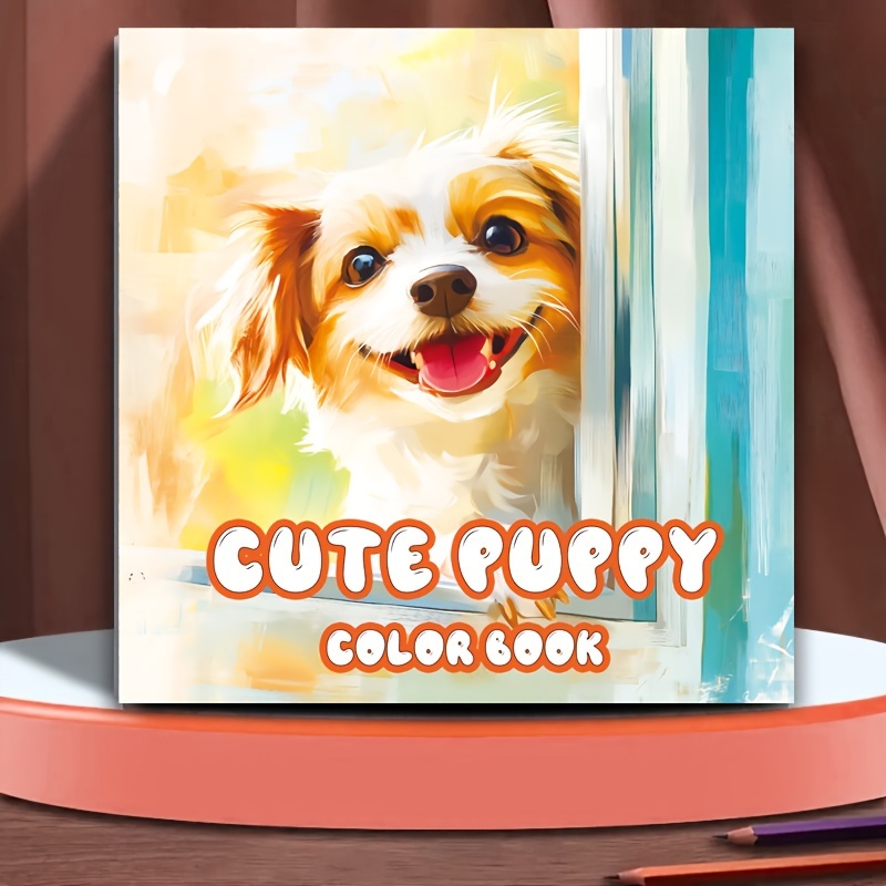 

Cute Puppy Coloring Book For Adults | Deluxe Upgraded Edition With 20 Thick Single-sided Pages | Ideal For , Thanksgiving, Christmas & Holiday Parties Gift - Festive Gift Idea