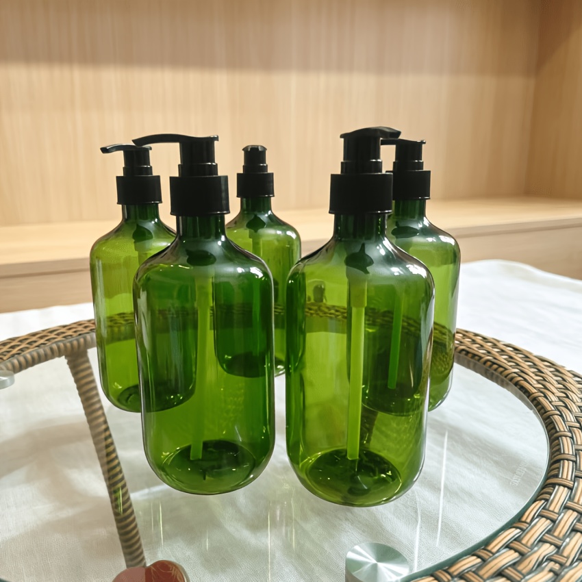 TEMU 5pcs Refillable Set - 500ml Pet Material Empty Pump Bottles For Hand Soap/shampoo/cleansing Lotion, Reusable Duckbill Pump Bottles With