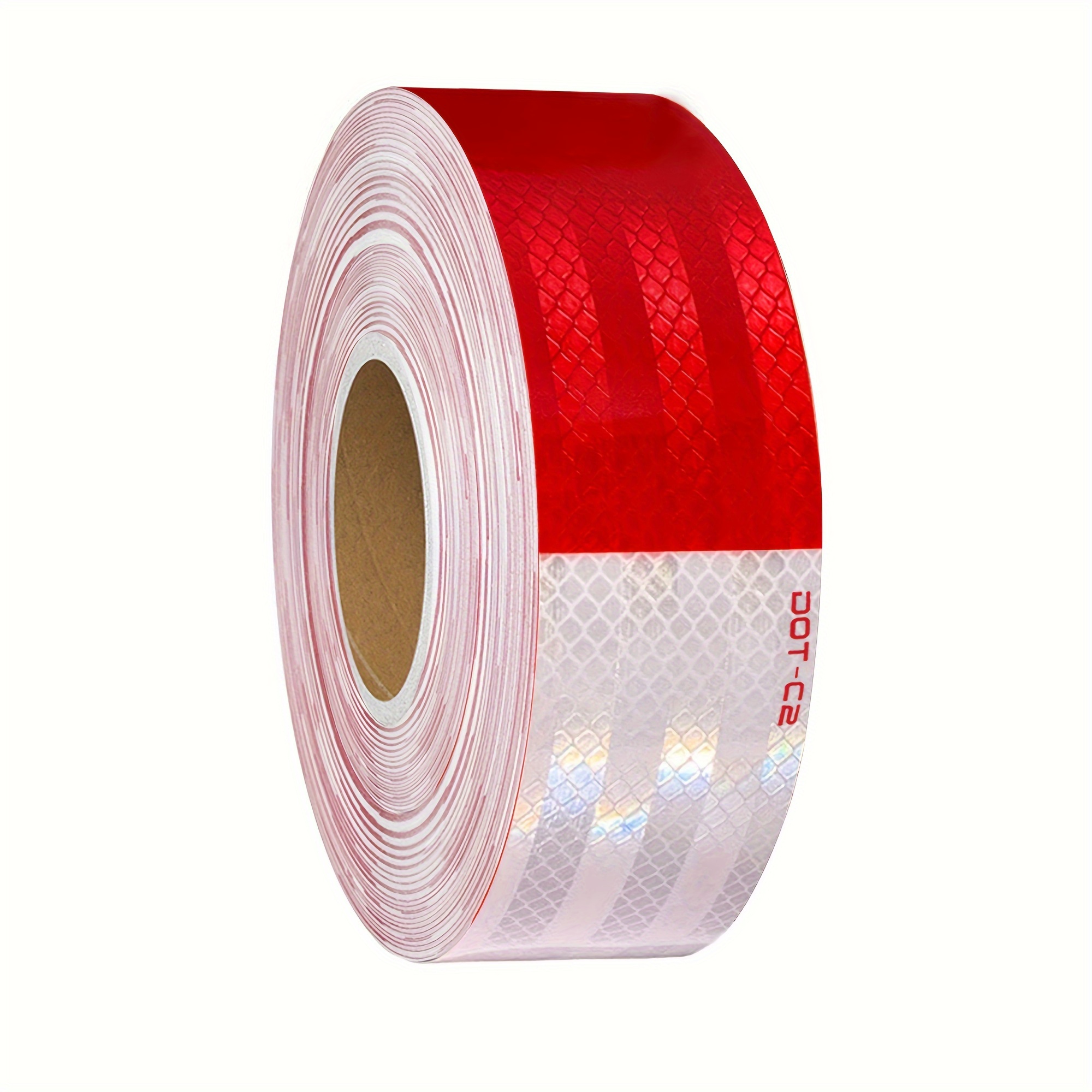 2 inch x 200Feet Reflective Safety Tape DOT-C2 200ft (6red,6white)