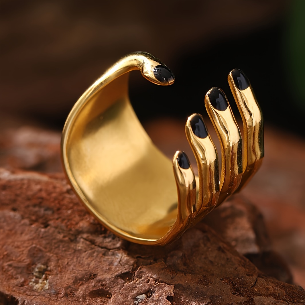 E-shop 1 Ring Edelstahl Kreatives Design Schönheits-Fingerringe Damen Französische Mode Party Accessoire Schmuck