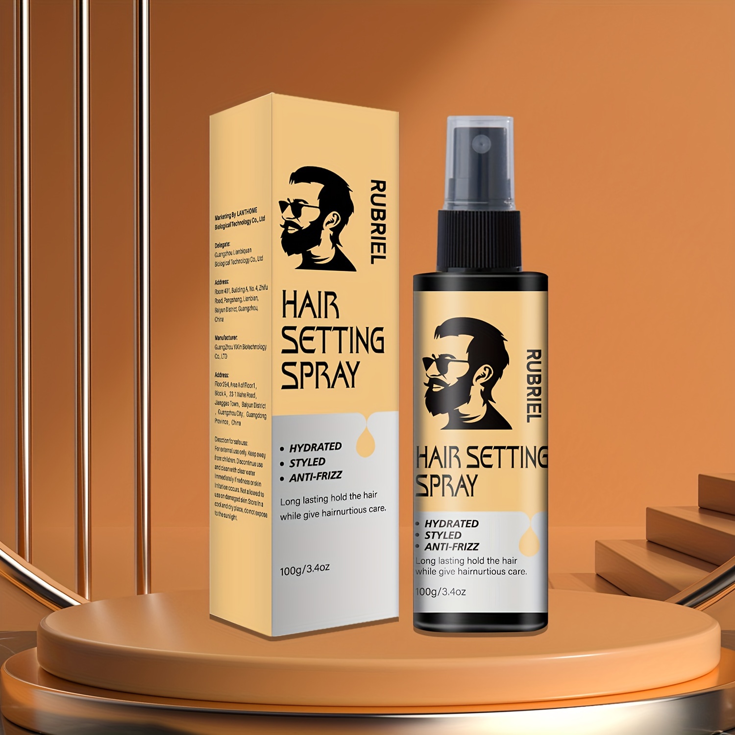 Men's Hair Setting Spray, Moisturizing & Styling, Longlasting Hold For