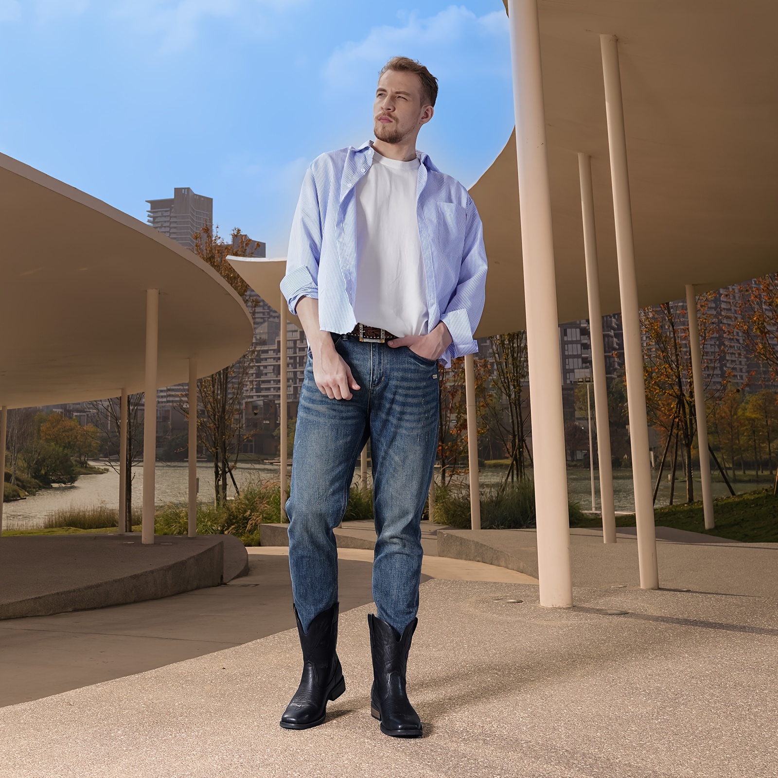 botas de cowboy para homens botas masculinas ocidentais com