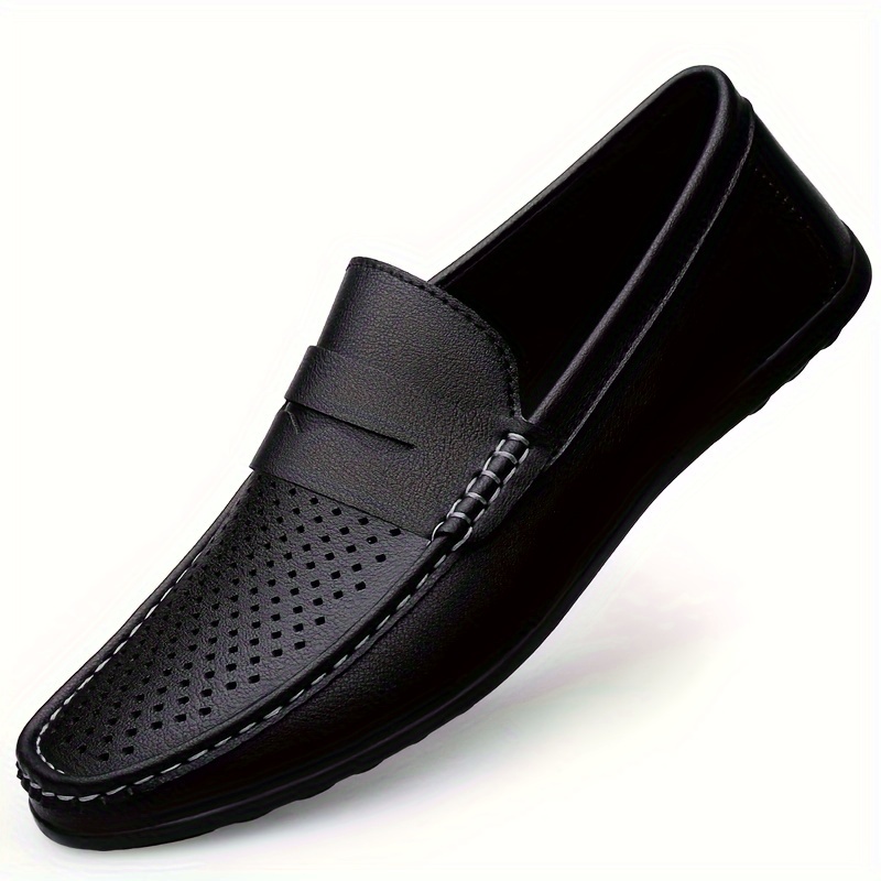 mens breathable slip loafers soft round toe dress shoes - Temu