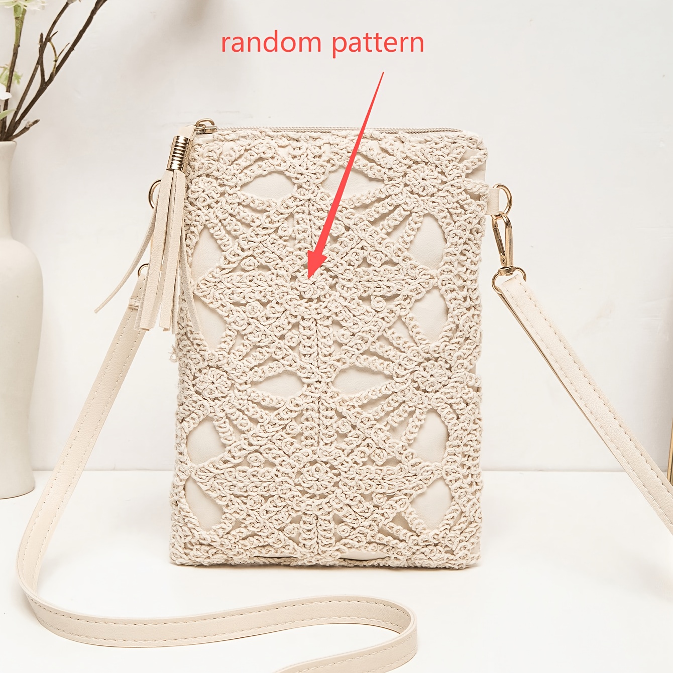 TEMU 2025 New Grass Woven Bag Hollow Crossbody Woven Bag Retro Casual Single Shoulder Women'