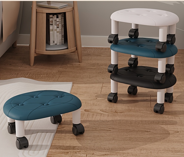 a plastic shoe changing stool with wheels suitable for   deliveries and cleaning Product details 6