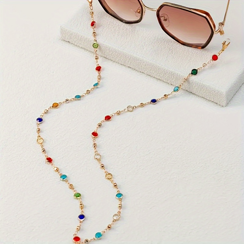 

- Rhinestone Glasses Chain - Fashionable & Eyewear , Copper