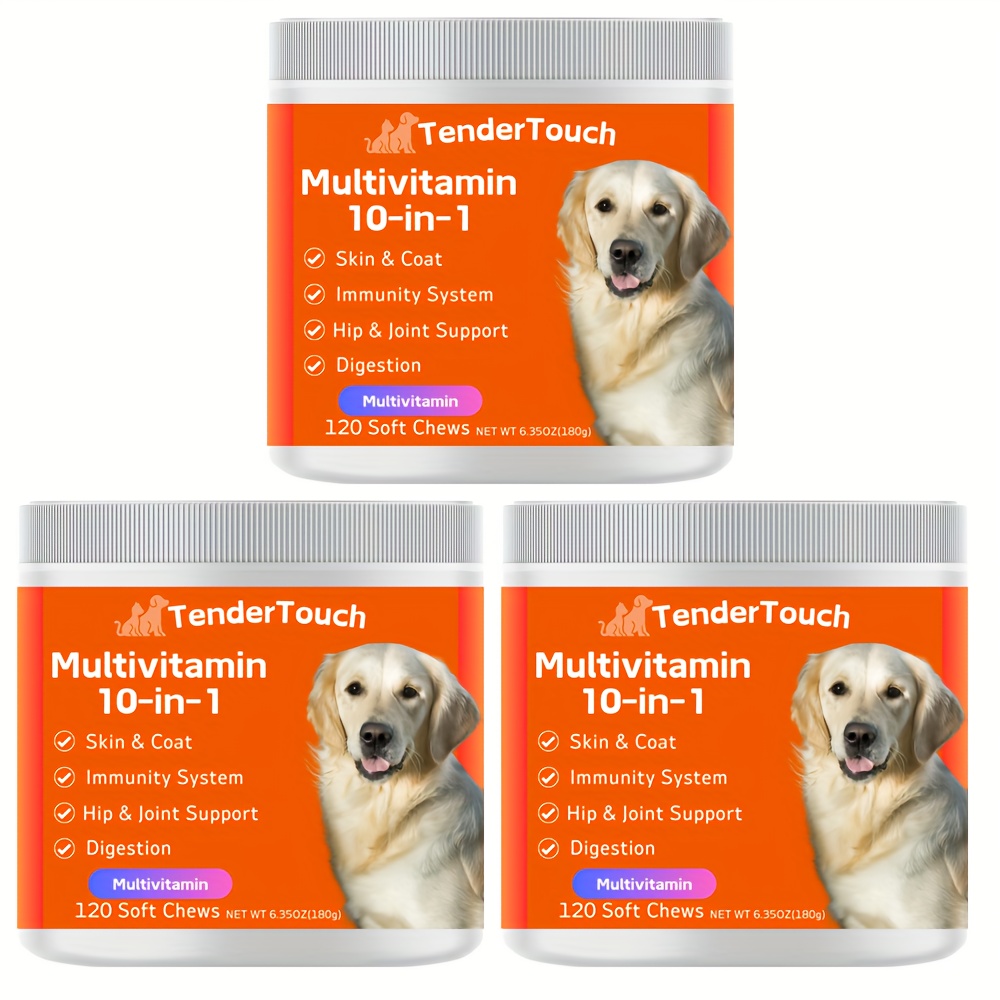 TEMU 360 Chews - 3 Pack (3 X 180g/ 6.) 540g/ 19.1oz - Tendertouch Multivitamin Dog Supplement, Digestive Enzymes, Dog Supplements & Vitamins, Dog Vitamins For Skin And Coat Allergies, Health