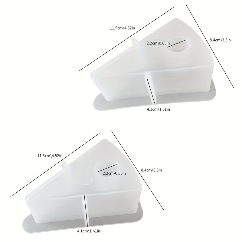Image of Resin Casting Molds Diy 2pcs Heart And Blank Cheese Triangle Cake Shape Candle Holder Home Desktop Atmosphere Decor Holiday Gift Resin Plaster Crafts Silicone Mold