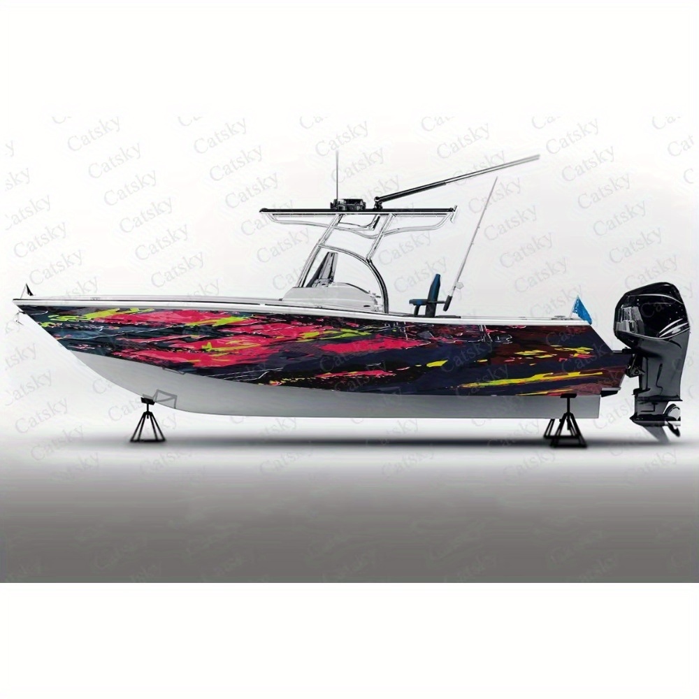 Vector Color Bar Geometric Abstract Boat Sticker Wrap