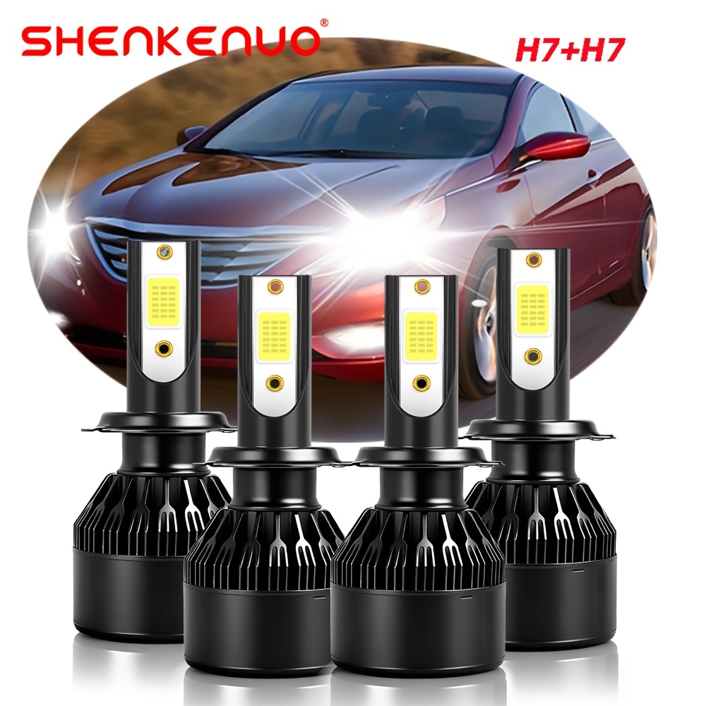 For 2011-2014, For 328i 2005 - 2012 4pcs H7 6000k Led Headlight High Low Beam Light Bulb Combo White Without Battery