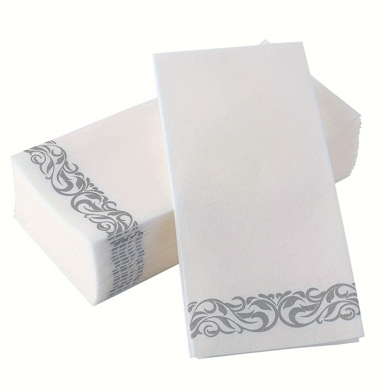 a set of 150 disposable guest towels with a   design suitable for kitchen parties weddings banquets or as decorative hand towels for bathrooms 50 towels per pack 3 packs per box total of 150 towels details 4