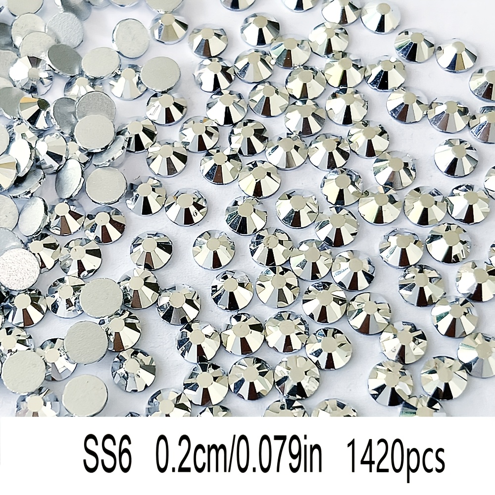 New Year, Gift, 2026, Non-hotfix Flat Back Rhinestones For Nail Art, Clothing, Bags, Shoes, Cups, Phone Cases, Diy Decoration, Nail Kit Diy, Silvery, Ss6-ss30