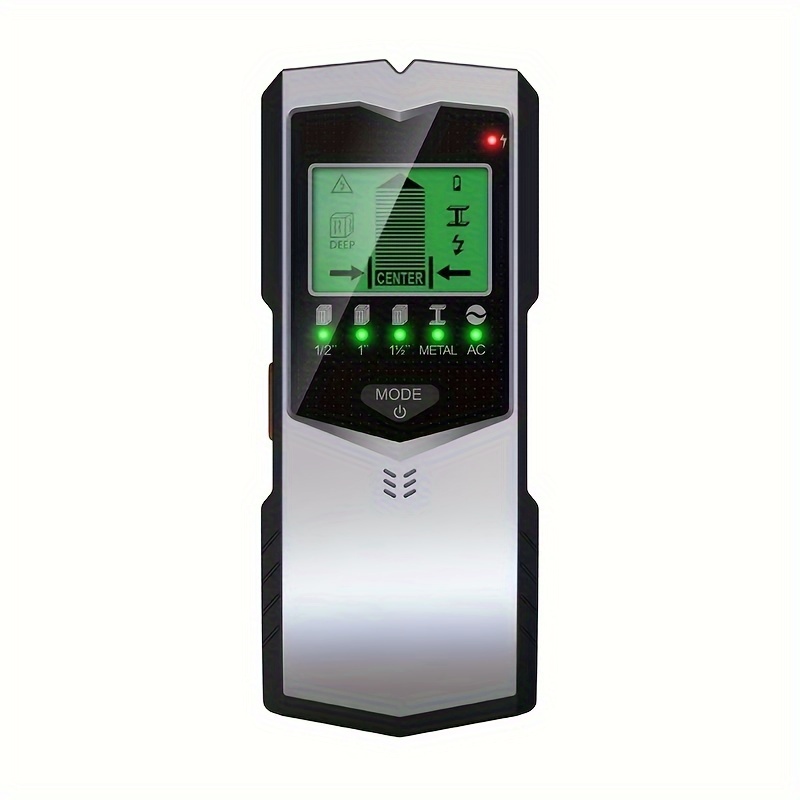 

A Handheld Wall Detector With A Five-in-one Wall Detector And A Golden Metal Detector.