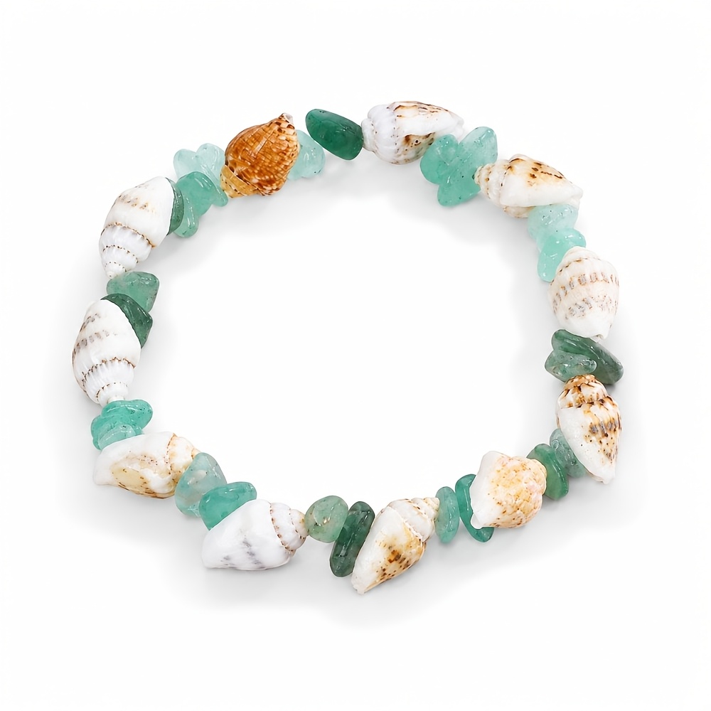 Natural Crystal Crushed Stone Elastic Bracelet, Beach Style Gift