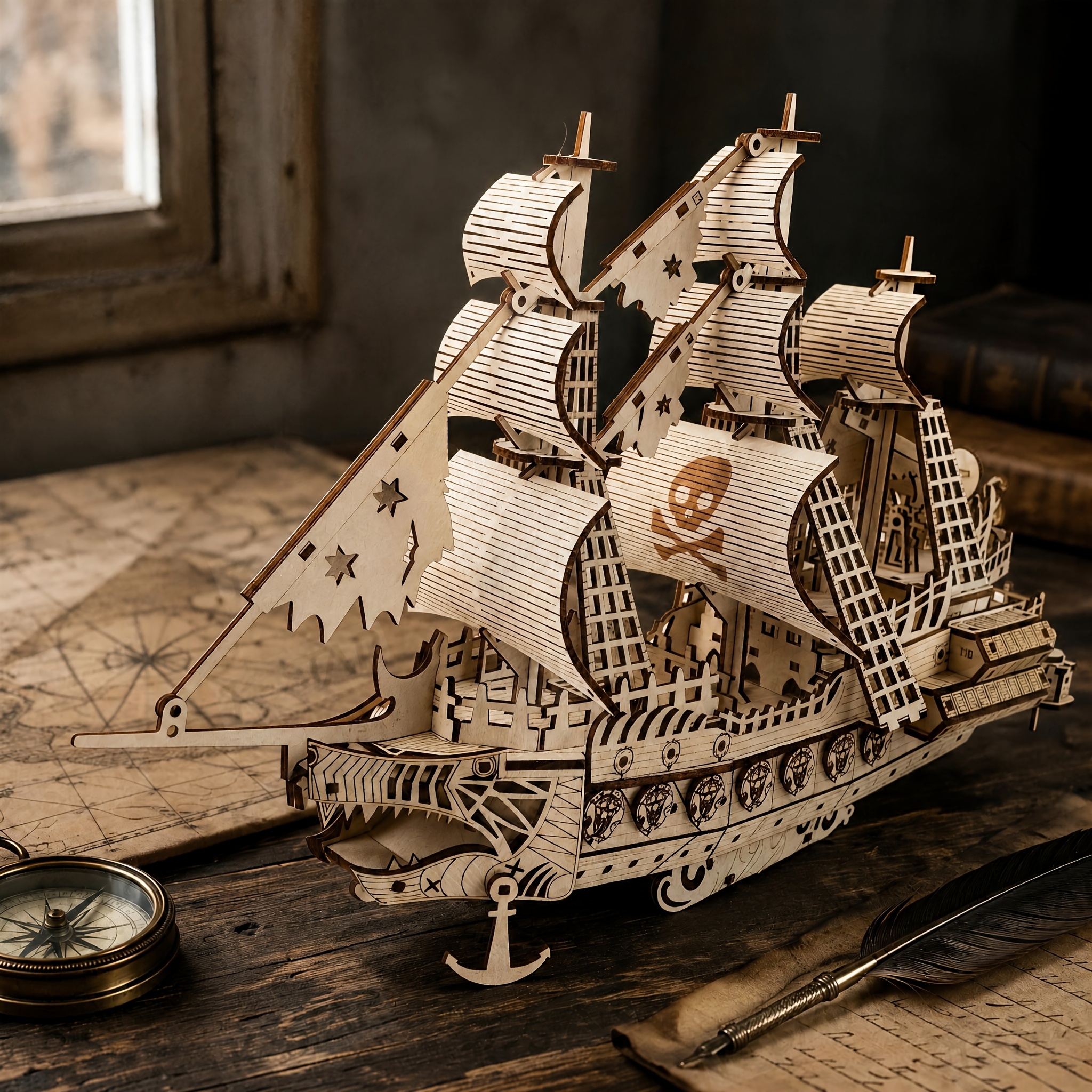 wooden assembly model kits sold on Temu Australia