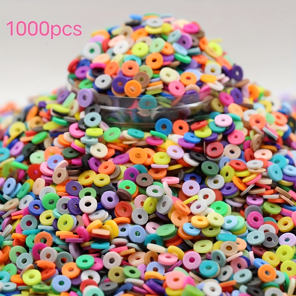 Image of 1000pcs 6mm Mixed Color Clay Beads Slices Polymer Clay Spacer Beads Polymer Clay Stocks, For Jewelry Necklace Making