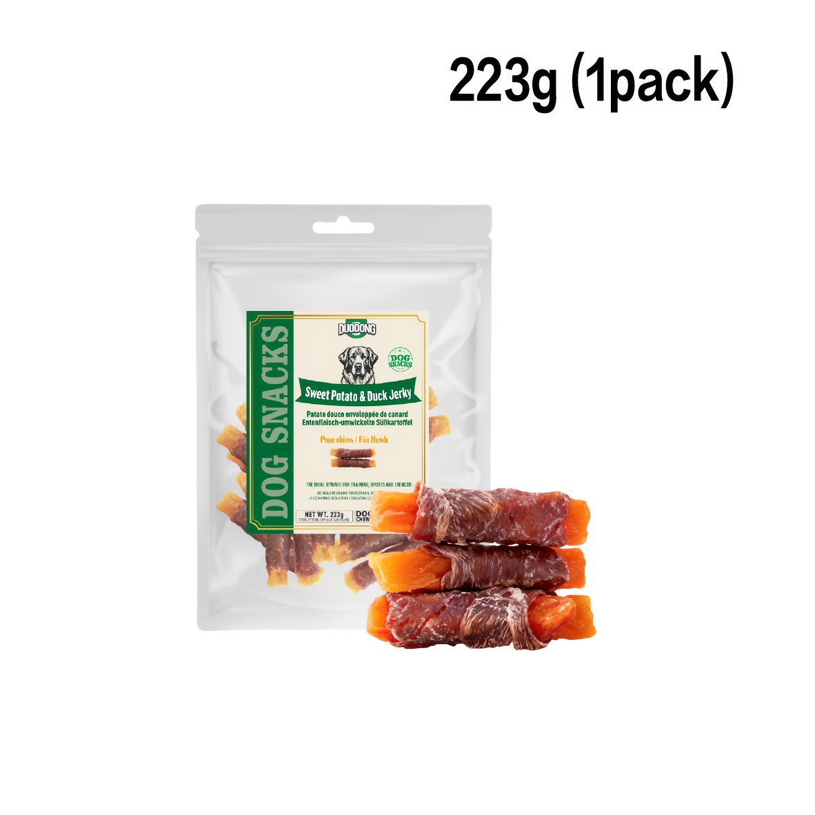 Image of Real Duck Breast & Sweet Potato Dog Treats - Grain-free, Low-fat Rawhide-free Chews Suitable For All Breeds, Easily Training Rewards With Duck Meat & Sweet Potato Snacks For Sensitive Stomachs