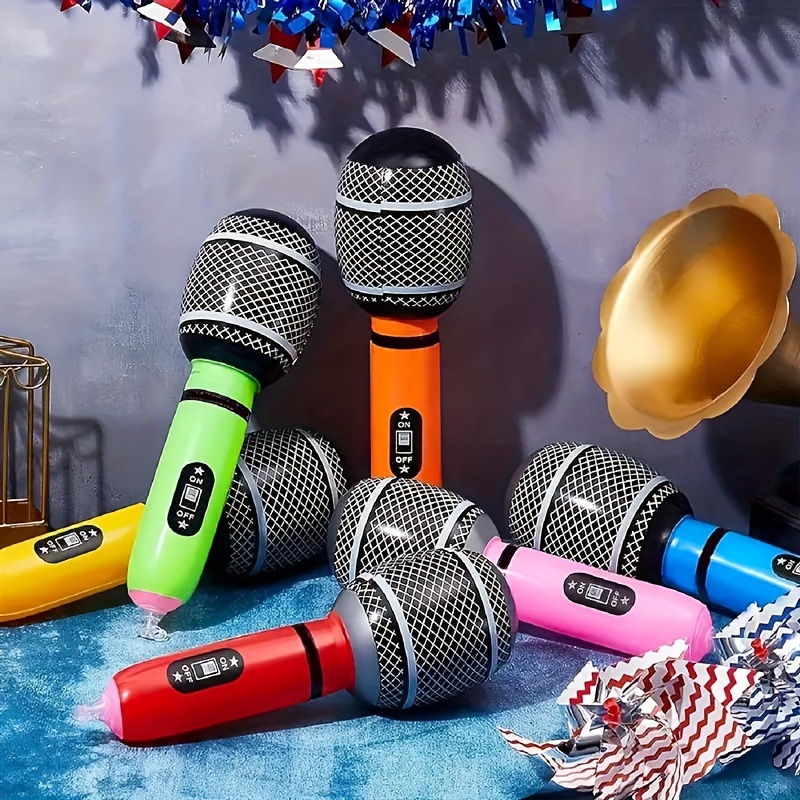 

5-piece Mini Inflatable Microphones - Perfect For Birthday Parties, Concerts & Home Decor | Assorted Colors