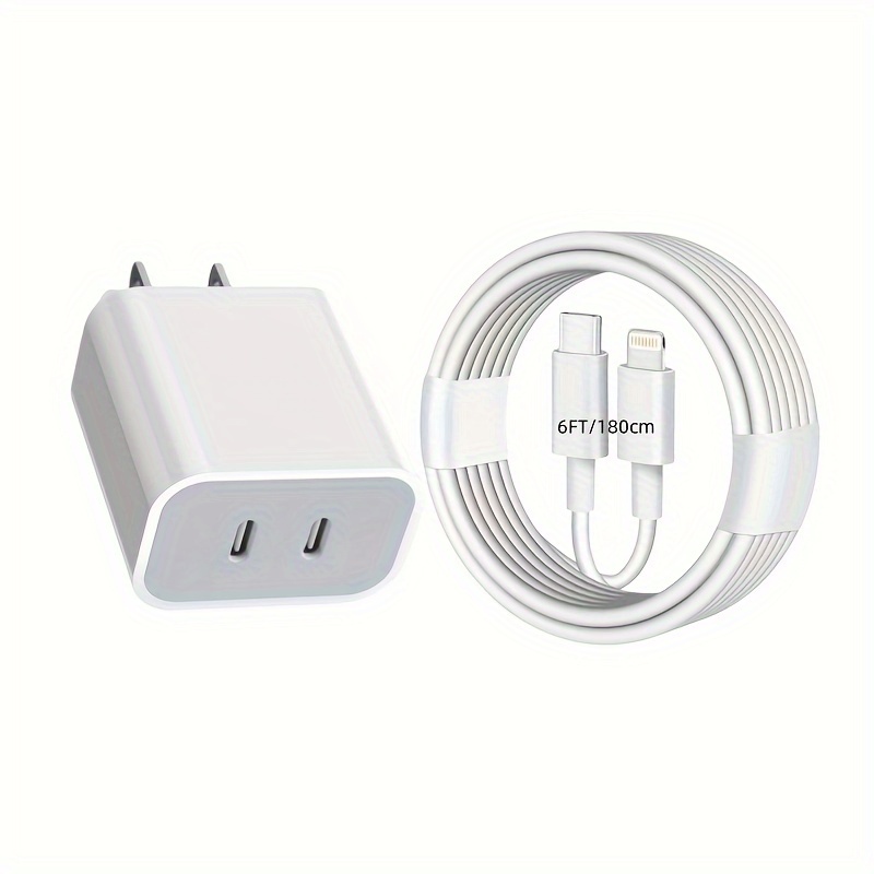Chargeur Rapide PD 20W IPhone Certifié MFi Avec Câble 6FT USB C Vers Lightning