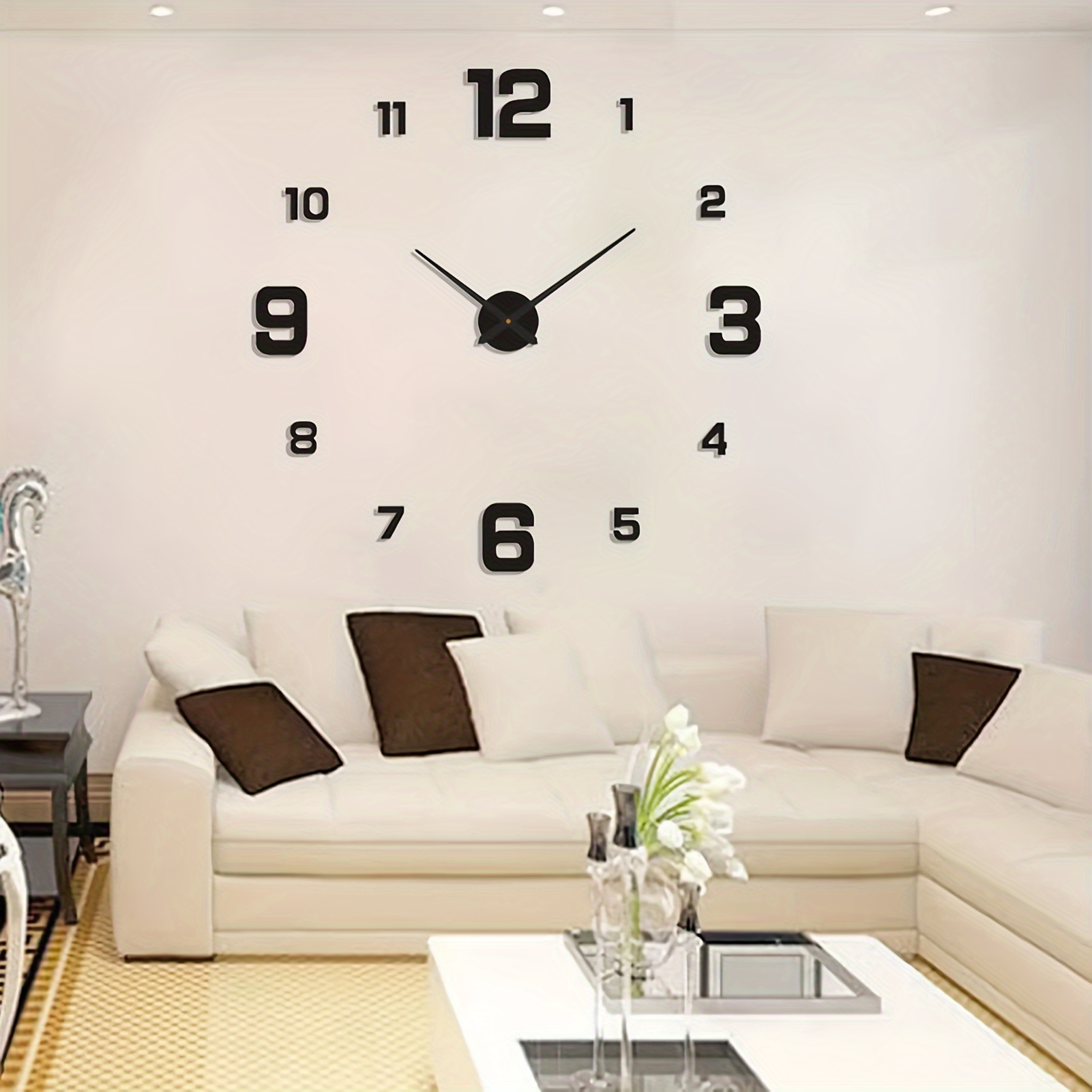 Reloj de pared grande, reloj de pared rústico envejecido, reloj de pared de  madera blanco silencioso para decoración de sala de estar (24 pulgadas)