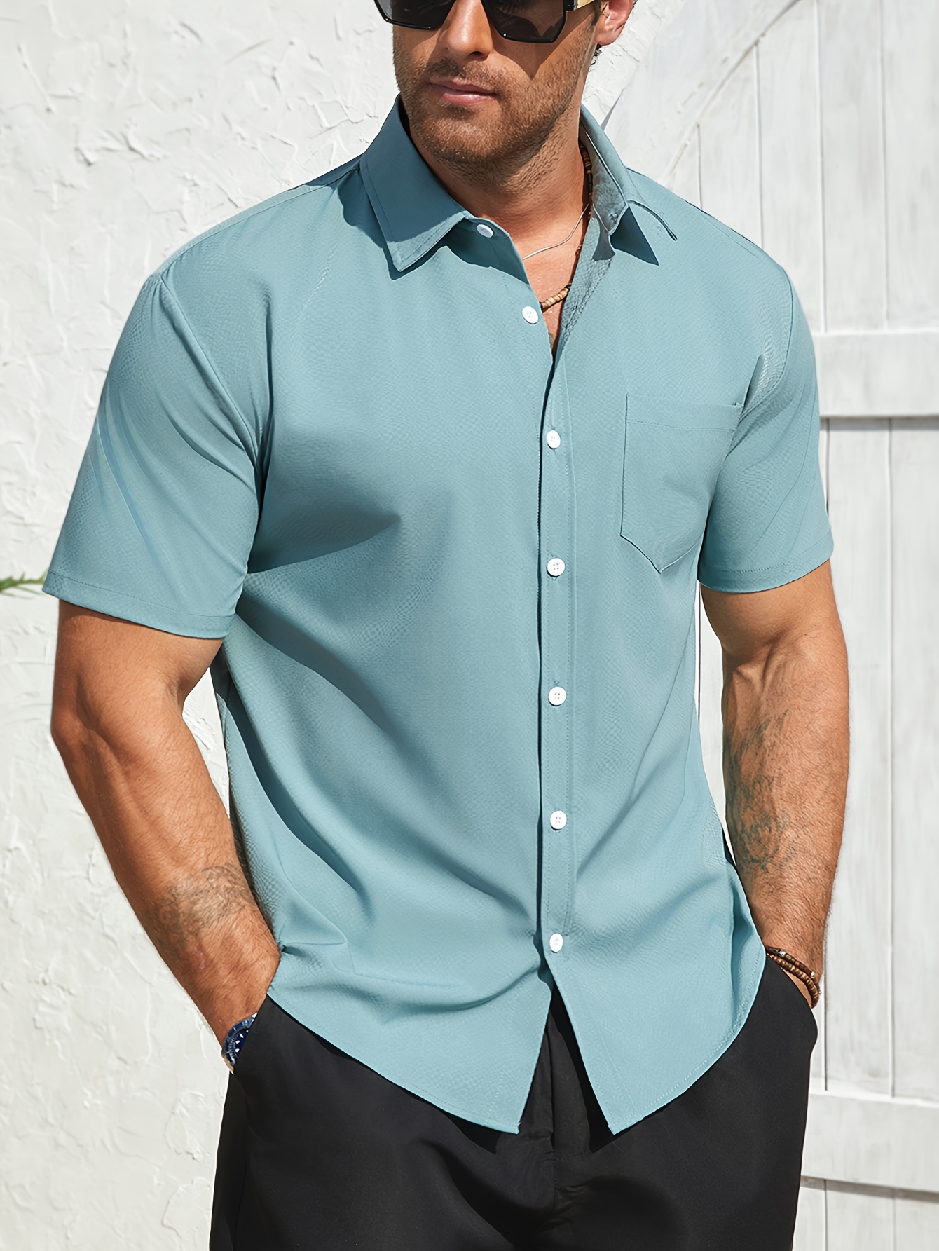 Chemise Homme été Manches Courtes - Imprimé "Welcome To Switzerland" - Léger, Décontracté, Polyester - Tailles S à 4XL