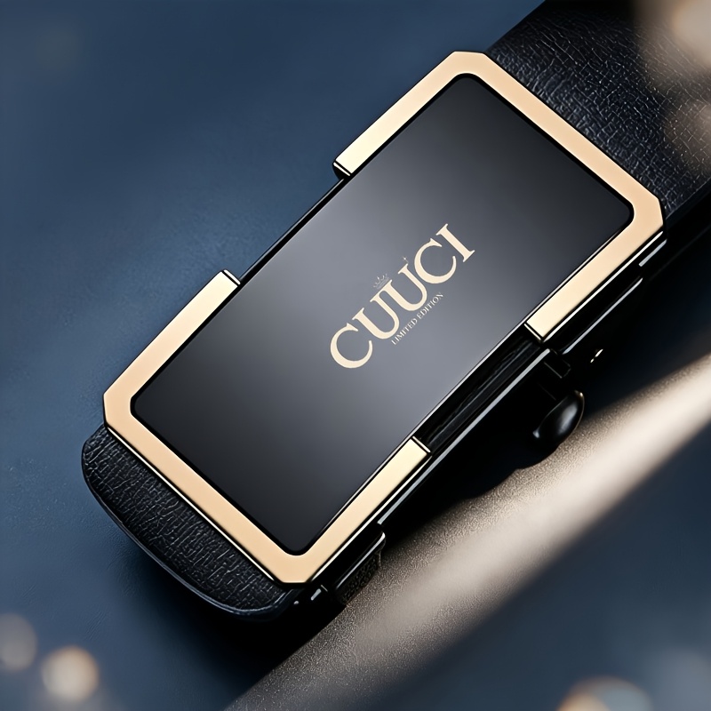 TEMU Matte-textured Men's Business Belt With A Low-key And Elegant Appearance. Features An Alloy Automatic Secure And Non-loosening, Suitable For
