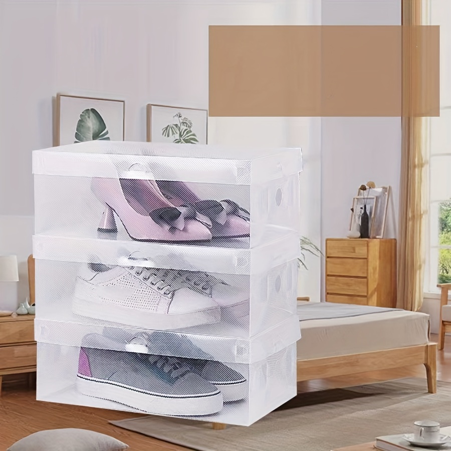 

Clear Plastic Shoe Boxes With Lids - Multi-purpose, Waterproof, And Stackable - Suitable For Dorms And Home Use
