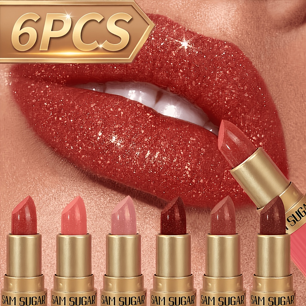 Lipstick Makeup Set, Six Pearlescent Lipsticks