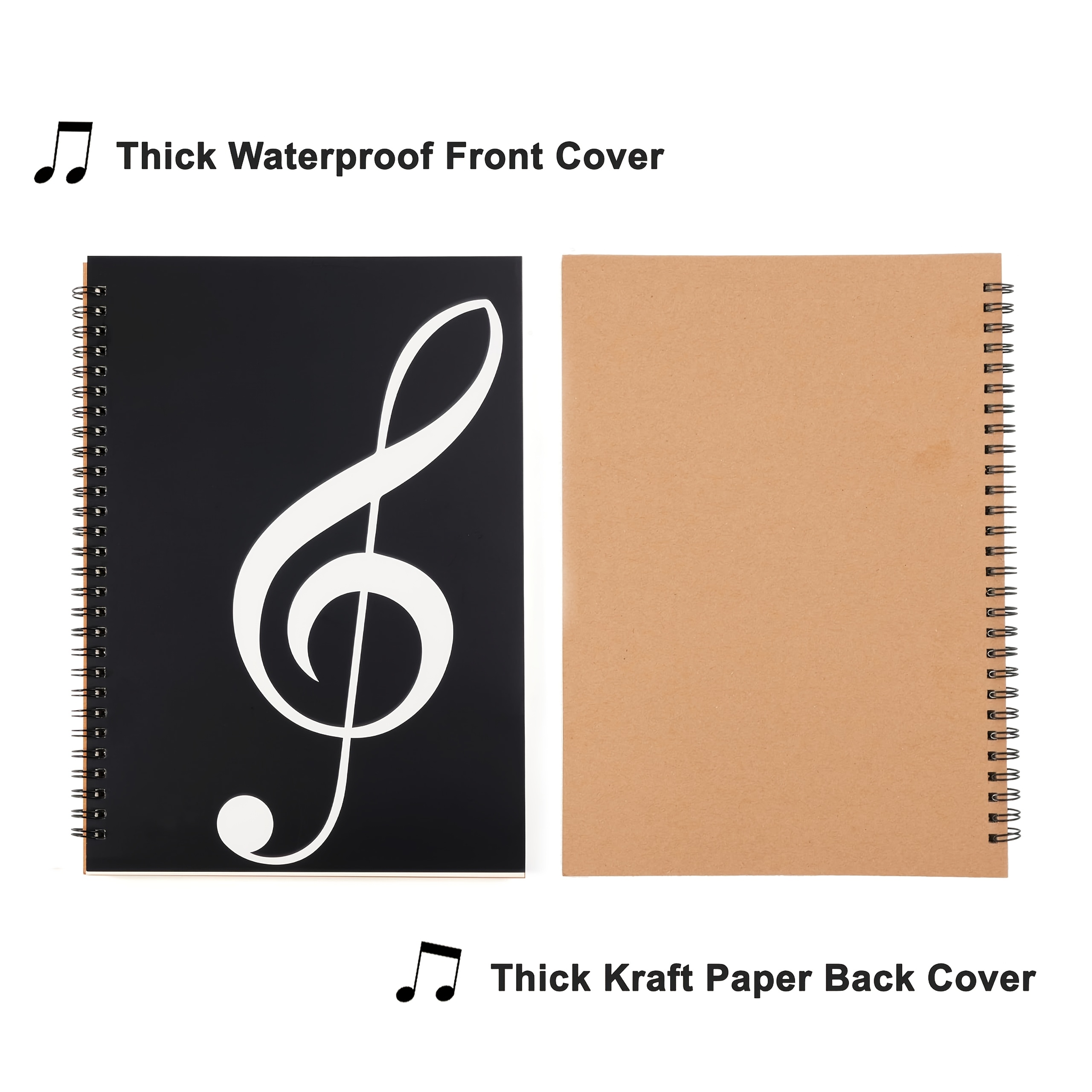TEMU Blank Sheet Music Notebook, 100 Pages Composition Staff Paper Notebook, Paper Notebook, 10 (music Clef Notebook)