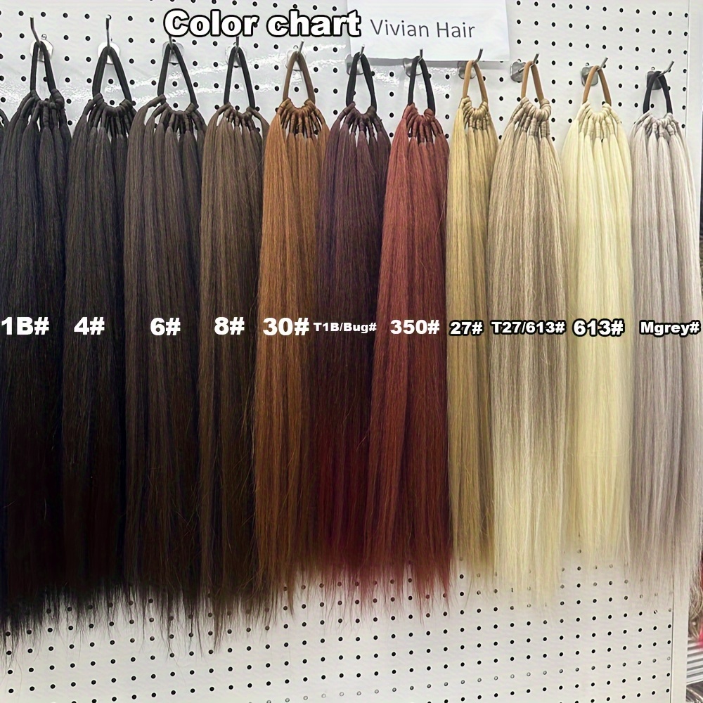 high temperature synthetic ponytail extension 28 inch   straight hairpiece elastic rubber band attachment versatile durable for daily use ponytail hair extensions details 2