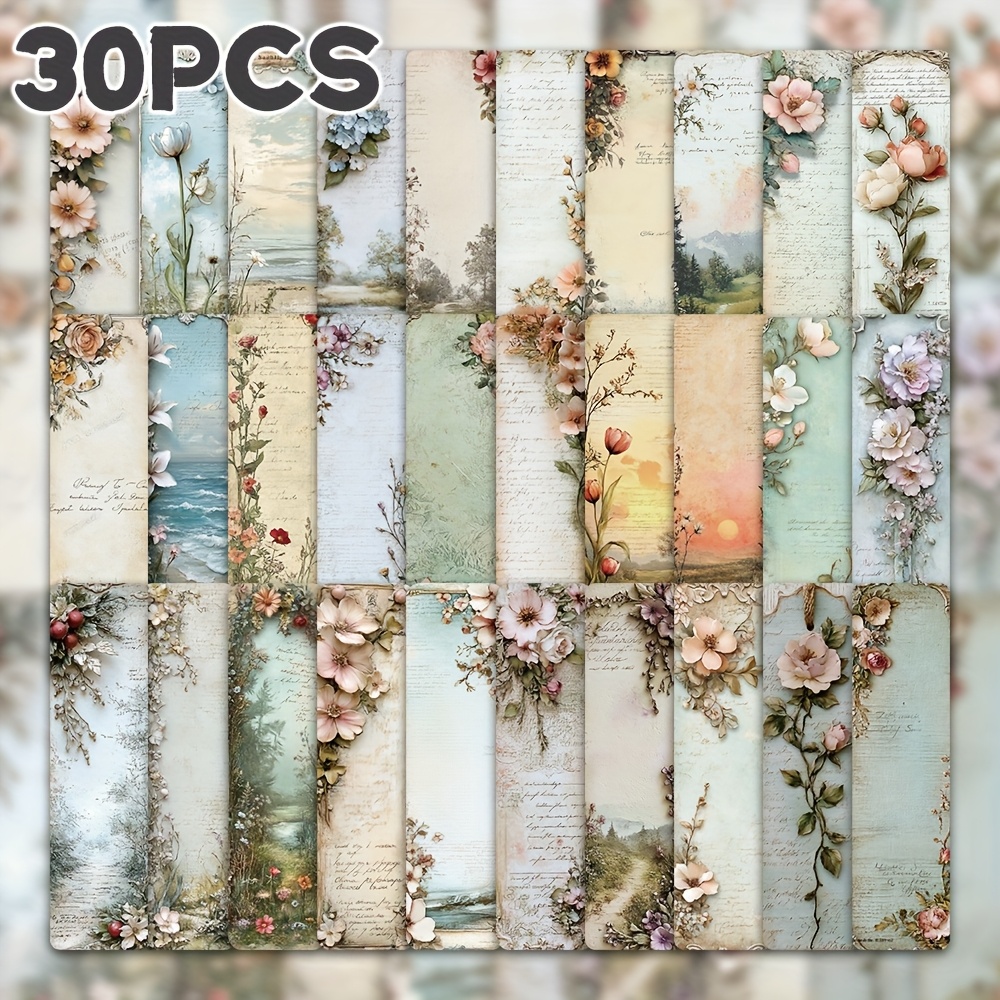 TEMU 30pcs Of Retro Landscape Bookmarks, Perfect As New Year Gifts Or For Back-to-school. Decorative Cards Serve As Reading Labels And Are Ideal