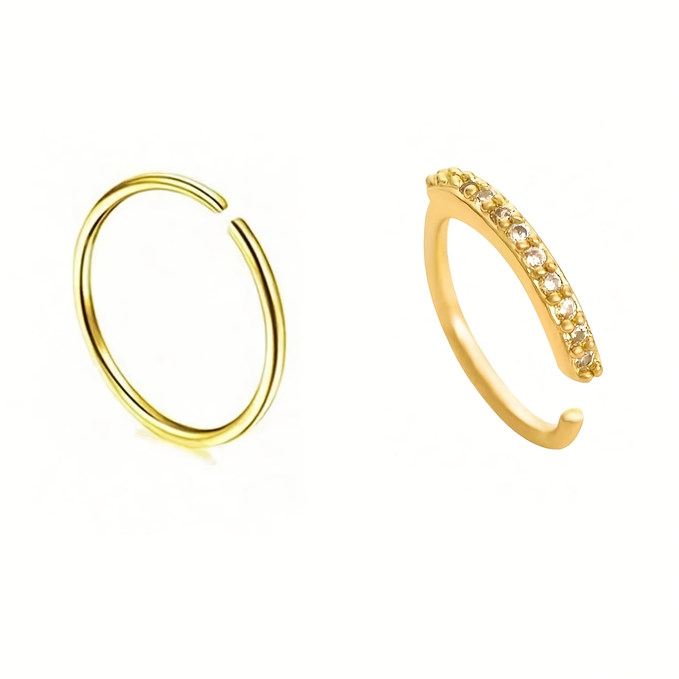 2pcs Women's Fashion Nose Ring, Non-Piercing Design
