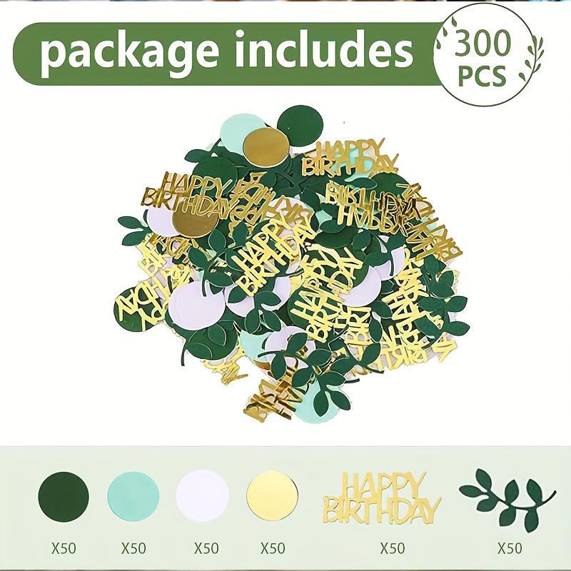Christmas, Halloween, 300pcs Elegant & Golden "happy Birthday" Confetti - Round Paper Discs For Table Decorations, Festive Celebrations, Birthdays & Events, Birthday Decorations, Stylish Celebration