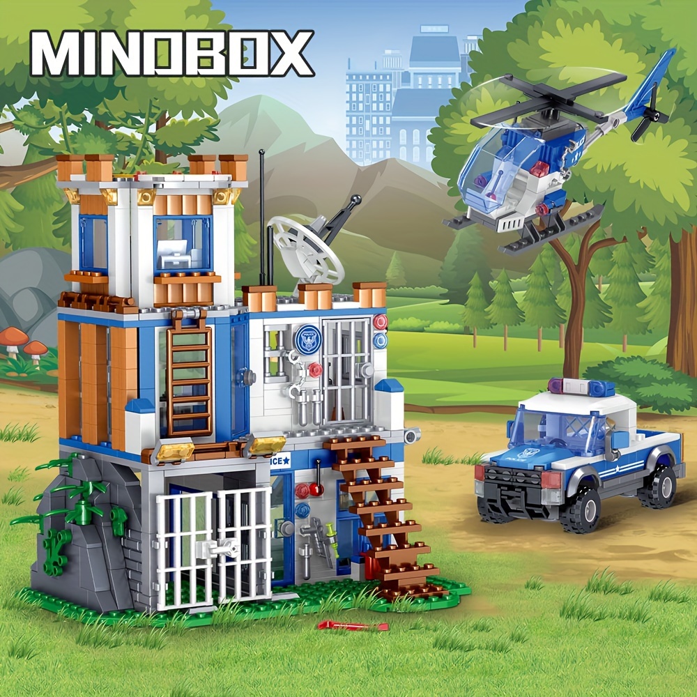 

City Police Station Building Set 819pcs Stem Toy With Helicopter Airplane Police Police Station Building Set Compatible With Legoed Particles