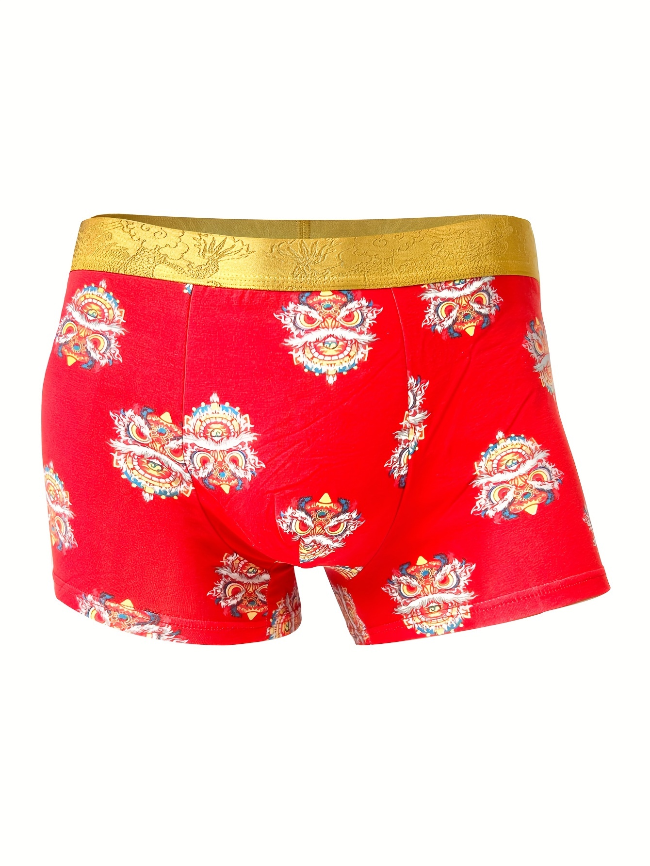 Men's Boxer Briefs Chinese Style Domineering Cotton Comfy - Temu